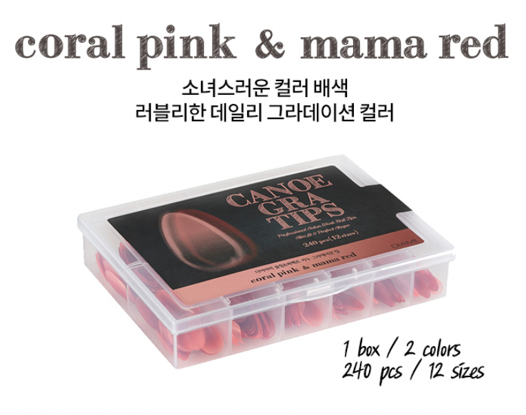 DIAMI - CANOE Gra Tips - Coral Pink & Mama Red