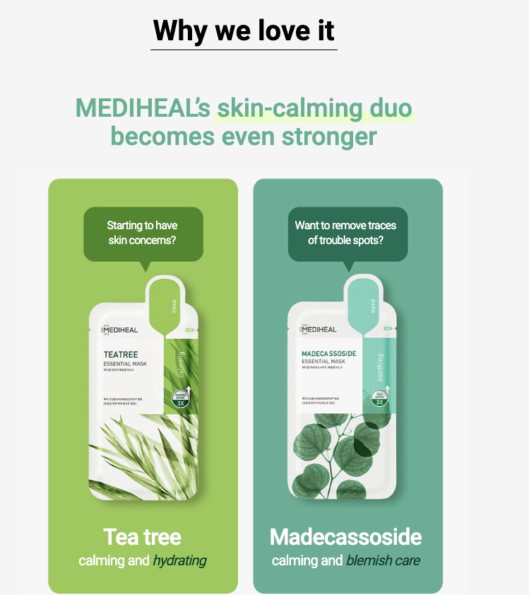 ★BESTSELLING★ Korean Sheet Mask - MEDIHEAL Madecassoside Essential Face Mask For All Skin Types