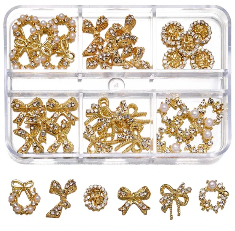 Nail Parts (Gold) - Mixed Style 3D Nail Art Charms