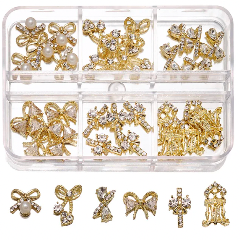 Nail Parts (Gold) - Mixed Style 3D Nail Art Charms