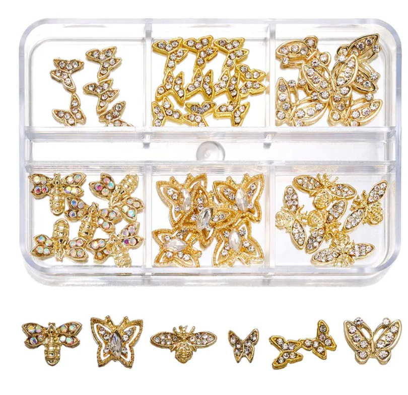 Nail Parts (Gold) - Mixed Style 3D Nail Art Charms